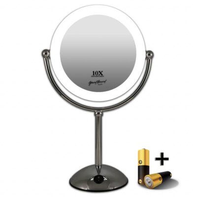 Metalen Make-up led spiegel 10x vergroting 22 cm