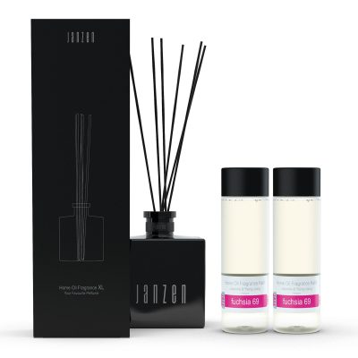 Janzen Home Fragrance Sticks XL zwart - inclusief 2 vullingen fuchsia 69
